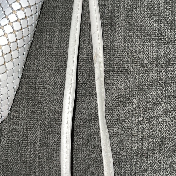 Vintage Whiting & Davis White Mesh and Leather Handbag EUC - Picture 10 of 13